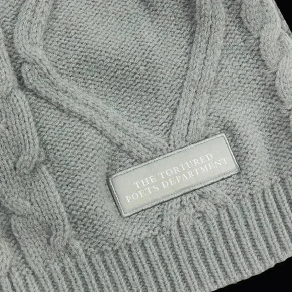 NIP Taylor Swift Tortured Poets Department Gray Cardigan Sweater - Picture 4 of 8